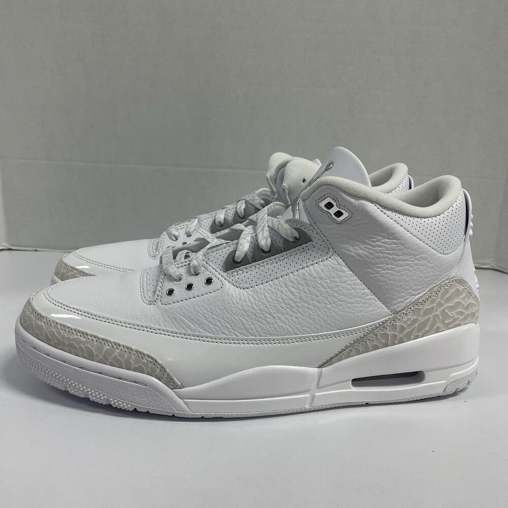 Air Jordan 3 Retro 'Pure Money' 2025 CT8532 111 Size 13 White Leather Sneakers